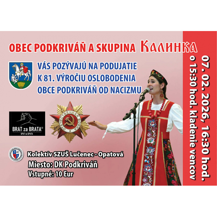 Pozvánka - Podujatie k 81. výročiu oslobodenia obce Podkriváň od nacizmu